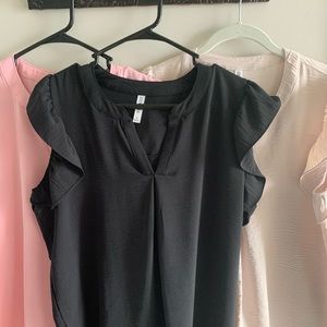 Bundle of 3 zenana flutter sleeve tops